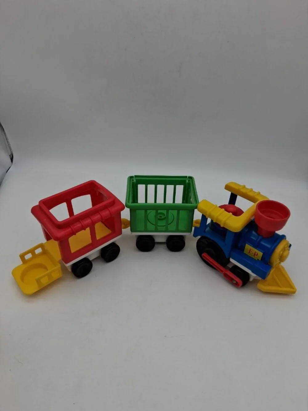 Vtg 1991 Fisher Price Little People Chunky Circus Zoo Train w/Clown & 2 Animals